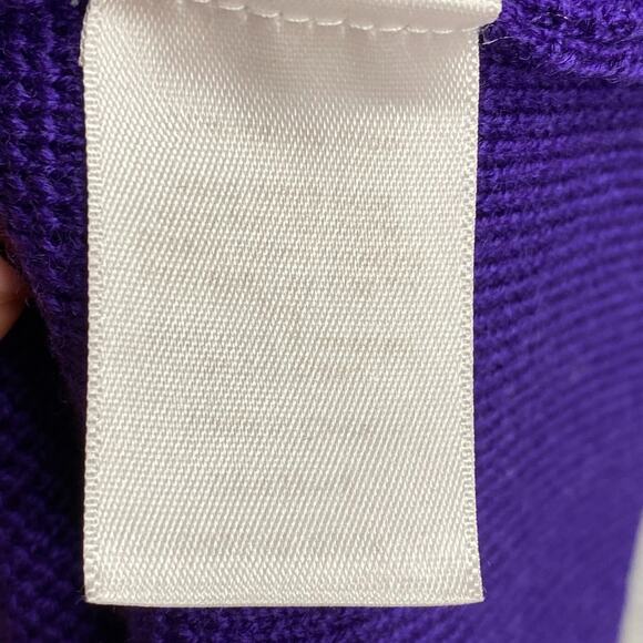 Talbots Womens Purple Pure Merino Wool Long Sleeve Open Front Sweater Blazer XLP - Picture 7 of 8